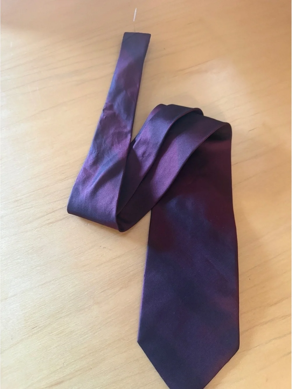 DKNY Burgundy Silk Tie Made in USA